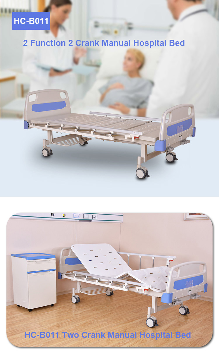 2 crank manual hospital bed